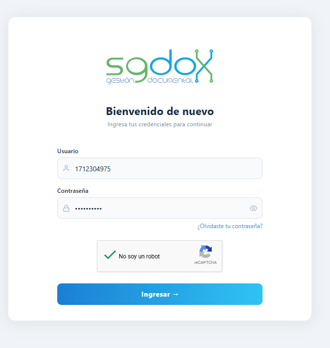 sgdox ingreso al sistema